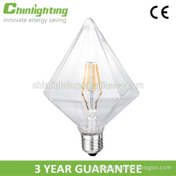 Diamond styled edison bulb clear full glass 2700K led 4w vintage edison bulb